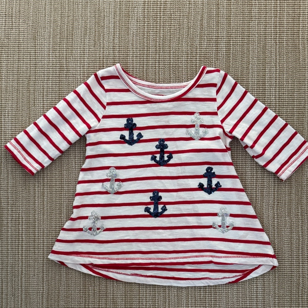 Hatley Girls’ Red, White and Blue sequin T-shirt